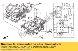 Aqui você pode pedir o parafuso, flange, 8x75 em Honda , com o número da peça 90041MA6000: