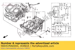 honda 90041MA6000 parafuso, flange, 8x75 - Lado inferior