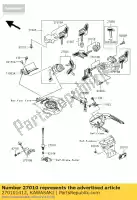 270101412, Kawasaki, interruttore, freno posteriore vn1500-n1 kawasaki vn 800 1500 1600 1998 1999 2000 2001 2002 2003 2004 2005 2006 2007, Nuovo