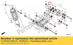Honda 52464K28910 col b, bras coussin - La partie au fond