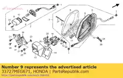 Aqui você pode pedir o capa, licença em Honda , com o número da peça 33727MEG671: