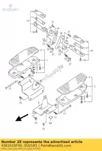 suzuki 4381610F00 plate,pillion f - Bottom side