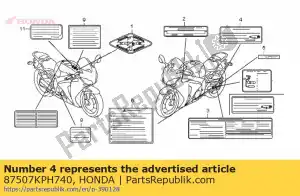 honda 87507KPH740 label, drive chain 3m004849 - Bottom side