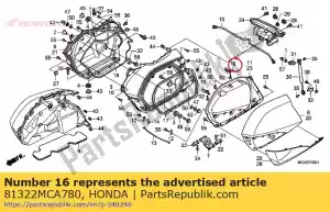 Honda 81322MCA780 rod b, saddlebag striker - Bottom side