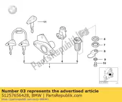 Here you can order the seat lock with code from BMW, with part number 51257656428: