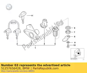 bmw 51257656428 seat lock with code - Bottom side