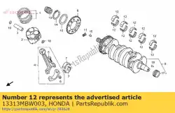 Qui puoi ordinare cuscinetto a, albero a gomiti (nero) da Honda , con numero parte 13313MBW003: