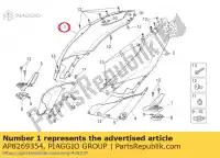 AP8269354, Piaggio Group, panel lateral derecho. rojo     , Nuevo