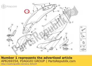 Piaggio Group AP8269354 painel lateral direito. vermelho - Lado inferior