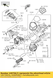 Aquí puede pedir conducto, embudo # 2 y # 3 zx1000-c1h de Kawasaki , con el número de pieza 140730052: