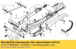 Aquí puede pedir perno, pivote del basculante de Honda , con el número de pieza 52101MN8000: