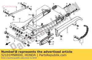 Honda 52101MN8000 perno, pivote del basculante - Lado inferior