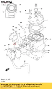 Suzuki 1123801B30H17 pakking, deksel - Onderkant