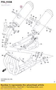 Suzuki 1431015H03H01 conjunto silenciador - Lado inferior