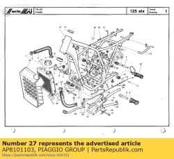 Aprilia AP8101103, Bremshebelregister hinten, OEM: Aprilia AP8101103