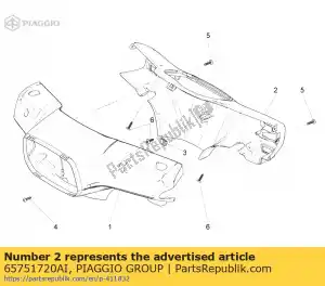 Piaggio Group 65751720AI tampa traseira do guiador - Lado inferior