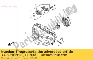 Honda 33180MBB641 assy light., posizione (12 - Il fondo