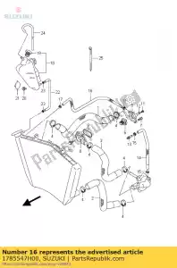 suzuki 1785547H00 hose,water air - Bottom side