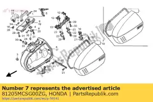 Honda 81205MCSG00ZG cobrir comp., r. alforje - Lado inferior
