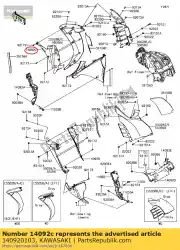Ici, vous pouvez commander le couverture, linceul, rh auprès de Kawasaki , avec le numéro de pièce 140920103: