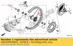 spaakset, fr. (240 mm) van Honda, met onderdeel nummer 06440MEN840, bestel je hier online: