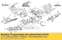 Here you can order the mark, r. Fuel tank (###) *type4* (type4 ) from Honda, with part number 17511MALG30ZB: