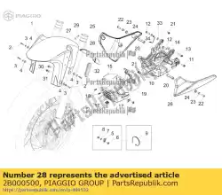 Qui puoi ordinare paraspruzzi anteriore da Piaggio Group , con numero parte 2B000500: