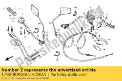 Ici, vous pouvez commander le câble comp. B, accélérateur auprès de Honda , avec le numéro de pièce 17920KPF850: