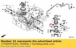 deksel, brandstofconnector van Honda, met onderdeel nummer 17580MFJD00, bestel je hier online: