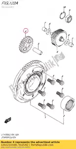 suzuki 1261231G00 gear,starter id - Bottom side