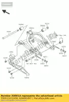 330011622458, Kawasaki, Arm-comp-swing, p.silver klx110 kawasaki klx 110 2005 2006 2007 2008 2009, Nieuw