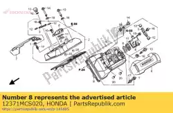 Ici, vous pouvez commander le couverture, l. Au-dessus de la tête auprès de Honda , avec le numéro de pièce 12371MCS020: