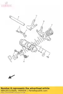 yamaha 4BR185310000 barra, guia do garfo de mudança 1 - Lado inferior