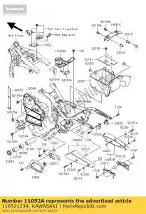 Kawasaki 110521234 bracket,side cover lo - Bottom side