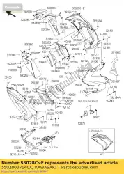 Here you can order the cowling,side,rh,p. F. S. Wh from Kawasaki, with part number 55028037140X: