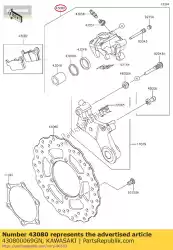 Here you can order the caliper-sub-assy,rr,silv klx25 from Kawasaki, with part number 430800069GN: