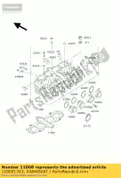 110081363, Kawasaki, head-comp-cylinder zr750-f1 kawasaki zr 750 1999 2001 2003, Nieuw