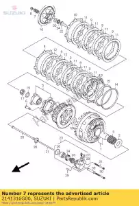 Suzuki 2141316G00 mola, embreagem - Lado inferior