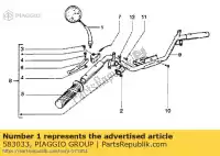 583033, Piaggio Group, espejo de conducción piaggio liberty 50 125 150 1997 1998 2001, Nuevo