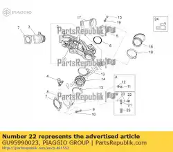 Ici, vous pouvez commander le vis percée auprès de Piaggio Group , avec le numéro de pièce GU95990023: