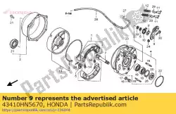 Ici, vous pouvez commander le bras, rr. Frein auprès de Honda , avec le numéro de pièce 43410HN5670: