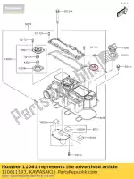 110611193, Kawasaki, 01 guarnizione,collettore di aspirazione co kawasaki  1000 2017 2018 2019 2020 2021, Nuovo