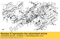 Here you can order the muffler comp., r. From Honda, with part number 18305MCAD30: