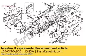 Honda 18305MCAD30 uitlaat comp., r. - Onderkant