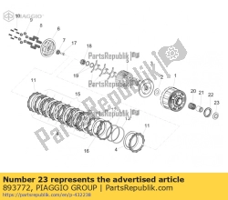 Aprilia 893772, Sluitring 58x25x8, OEM: Aprilia 893772