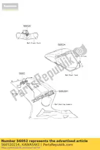 Kawasaki 560520214 marque, capotage lwr, ninja - La partie au fond