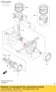 Suzuki 1221105231 pin, manivela - Lado inferior