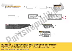 Piaggio Group 898784 adesivo de emissão de ruído - Lado inferior