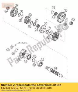 ktm 58333113010 idler gear 2.g 24-t '10 - Bottom side