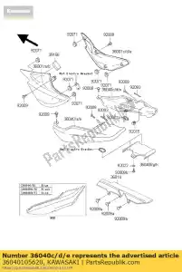 Kawasaki 36040105620 cover-tail, rh, mica noir - La partie au fond